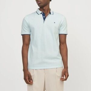 Jack & Jones Paulos Short Sleeve Polo Shirt in Soothing Sea